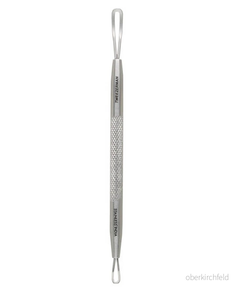 TWEEZERMAN Borttagning av pormaskar (porrengörare med två öglor, för orenheter i huden, ergonomiskt handtag, rostfritt stål), silver 38097274202 TWEEZERMAN Borttagning av pormaskar (porrengörare med två öglor, för orenheter i huden, ergonomiskt handtag, rostfritt stål), silver 38097274202