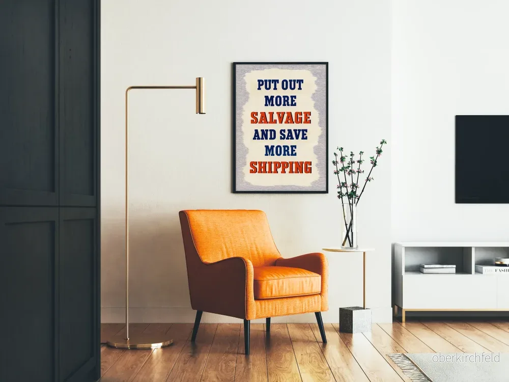 Vintageposter « Put Out More Salvage and Save More Shipping » för väggdekoration - Bild 2