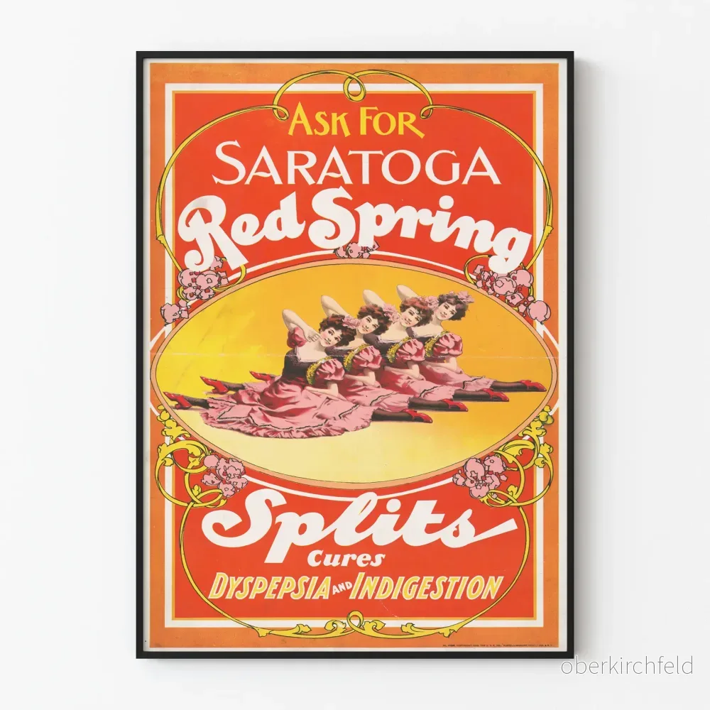 Vintageposter Saratoga Red Spring för väggdekoration