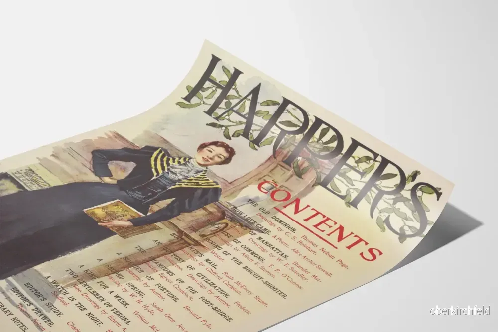 Harper's julnummer vintage poster för väggdekoration - Bild 3