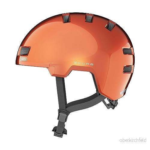 ABUS cityhjälm Skurb - Robust cykelhjälm för vardagsbruk, skating, BMX-åkning eller longboard orange, storlek S 4003318979576