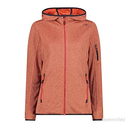 CMP Knit Tech jacka för kvinnor med fast huva, Campari ljus, 44 8059342966422