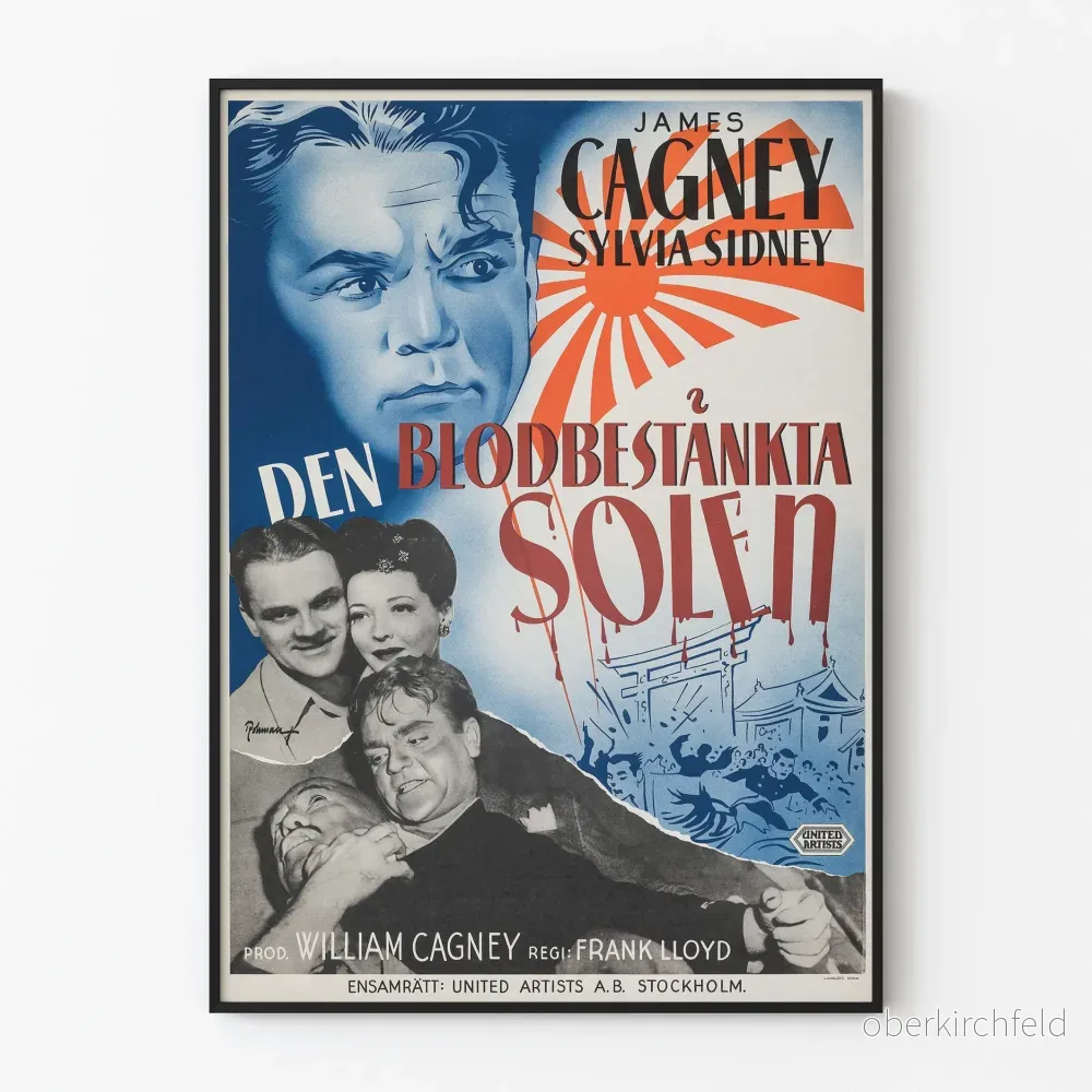 Vintageposter Blood on the Sun - Retro filmväggdekoration