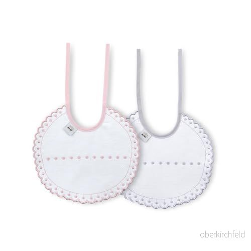 2 pack runda rosa och grå pikéhaklappar 8435690603361
