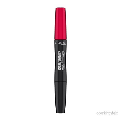 Rimmel London Provocalips Liquid läppstift, 2 stegs lång hållande formel, helfärg läppar och vinylfinish, nyans 500 Kiss Town Red 6 ml 3616302737895