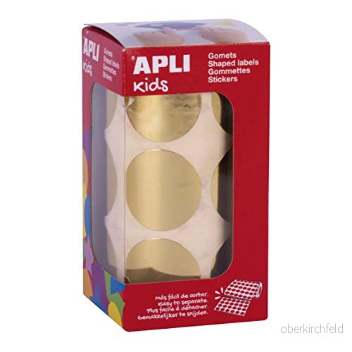 APLI Kids 18481 Rull Ø33 mm runda guld metalliska klistermärken 8410782184812
