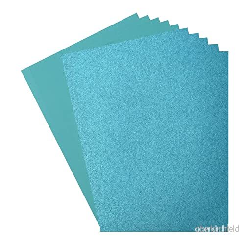 Florens glitterpapper och kartong A4 färgade korttillbehör turkos/glasyr 10 ark färgat papper för scrapbooking, korttillverkning annat pappershantverk 250/216 GSM 8716052233809