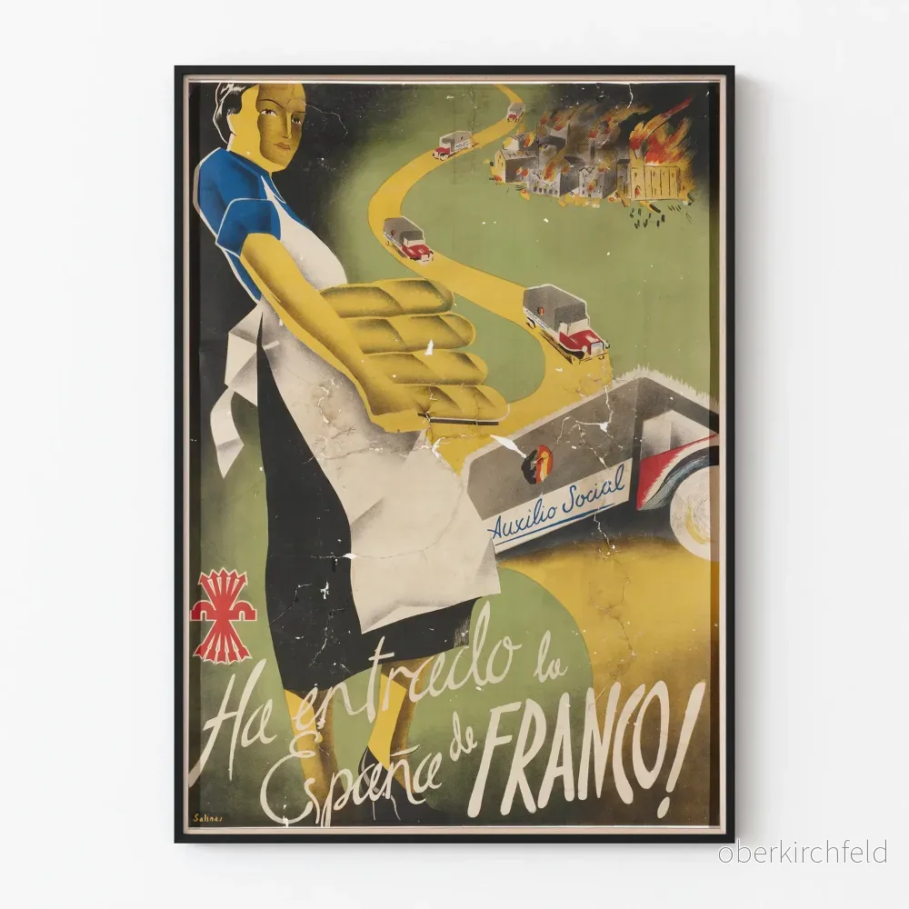 Vintageposter Ha entré Spaniens Franco-eran väggdekoration