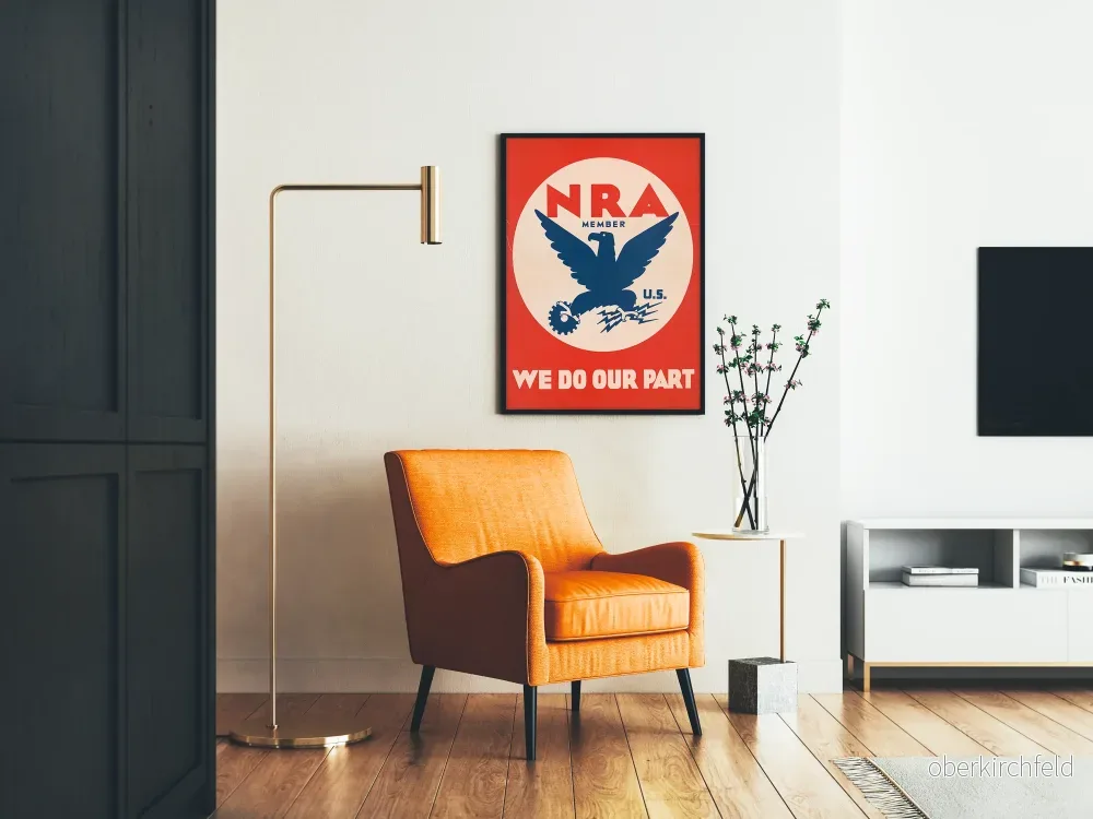 Väggposter NRA-medlem Vi gör vår del vintage röd och blå - Bild 2