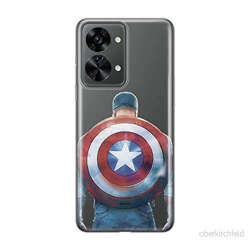 ERT GROUP mobiltelefonfodral för Oneplus NORD 2T 5G originalt och officiellt licensierat Marvel mönster Captain America 002 optimalt anpassad till formen på mobiltelefonen, gedeeltelijk transparant 5905511266332