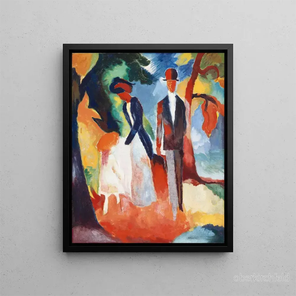 Målning Les gens au bord du lac bleu - August Macke | Konsttryck