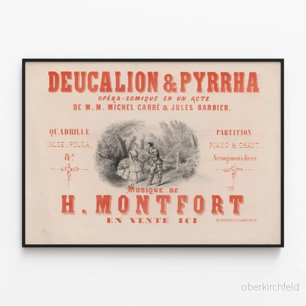Vintageposter för Opéra Comique Deucalion & Pyrrha av H. Montfort