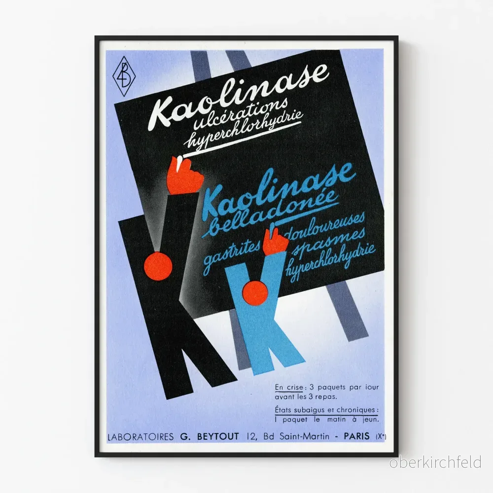 Vintage reklamposter för Kaolinase - Retro väggdekoration