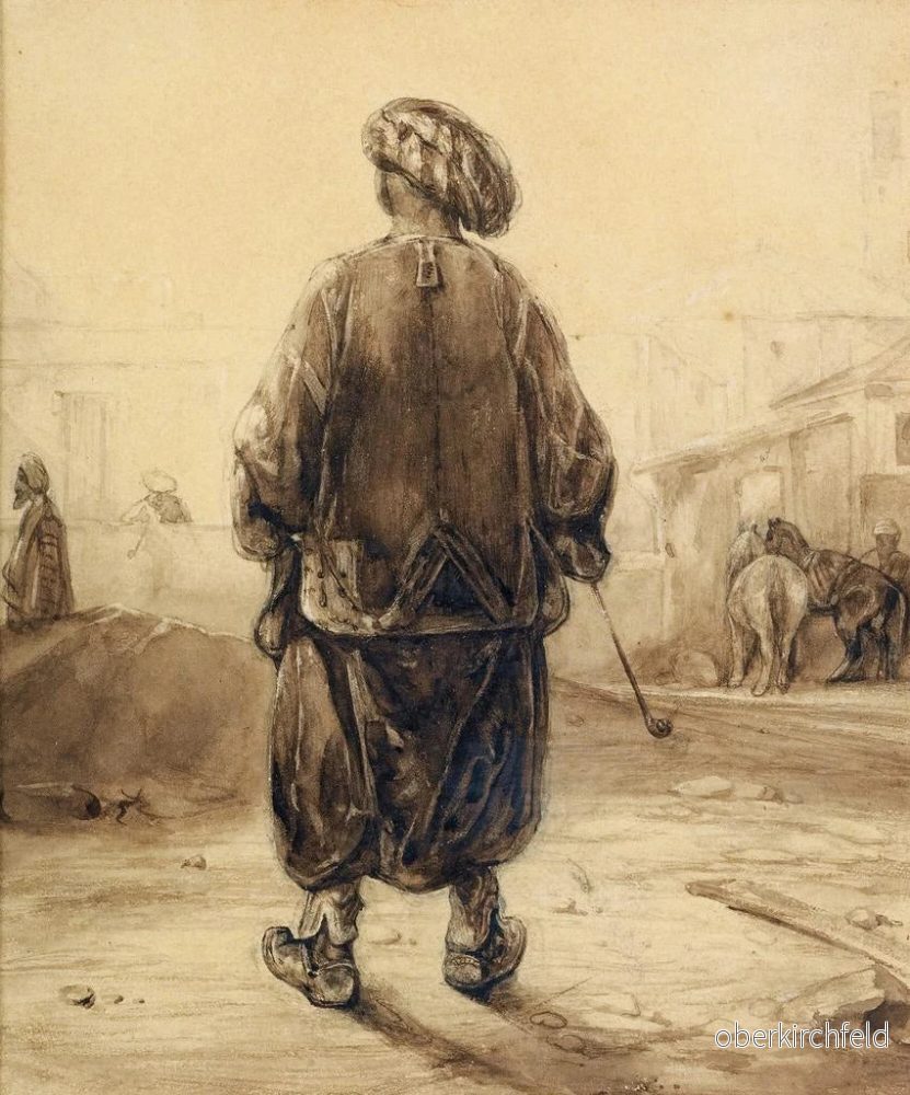Målning Le Fumeur Chibouk - Alexandre-Gabriel Decamps | Konsttryck - Bild 2