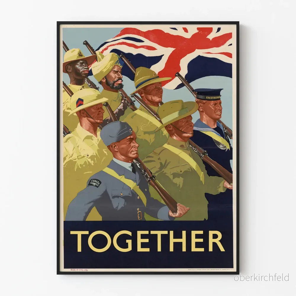 Vintage militär poster för dekoration "Tillsammans"