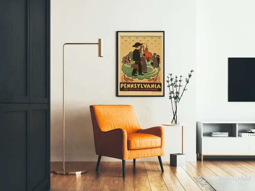 Vintageposter Pennsylvania Den lilla röda skolhuset - Bild 2