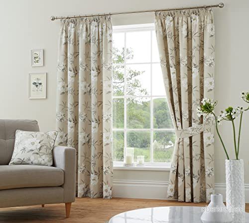 Design med drömmar och draperier, eve, par pennvecksgardiner slips, baktill, naturlig, 168 cm bredd x 137 fall (168 cm) 5056387741406