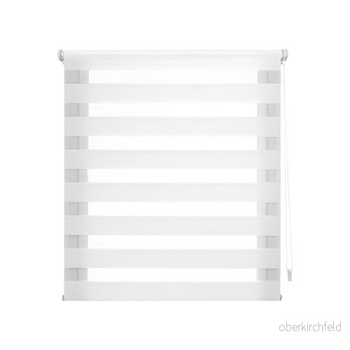 Decorblind Dubbelskikts rullgardin utan verktyg och ingen borrning, mått gardin: 40 x 130 cm bredd längd/mått gardinduk: 37 125 natt dag vit, fönsterrullgardiner 8434363542709