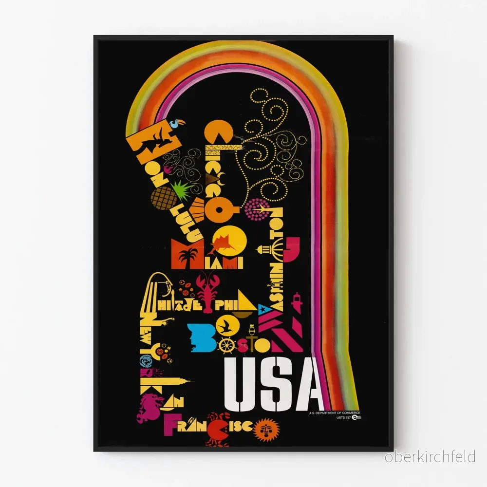 Konstnärlig amerikansk färgglad typografiposter för väggdekoration Konstnärlig amerikansk färgglad typografiposter för väggdekoration