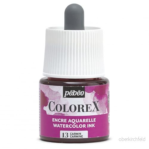 Pebeo Colorex bläck 45 ml karmin akvarellbläck rosa sammetslen rendering multiverktygsritning alla medier 3167864170137