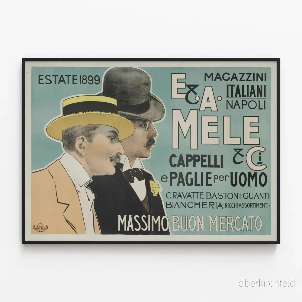 Vintage italiensk poster Magazzini Italiani – Elegant väggdekoration Vintage italiensk poster Magazzini Italiani – Elegant väggdekoration