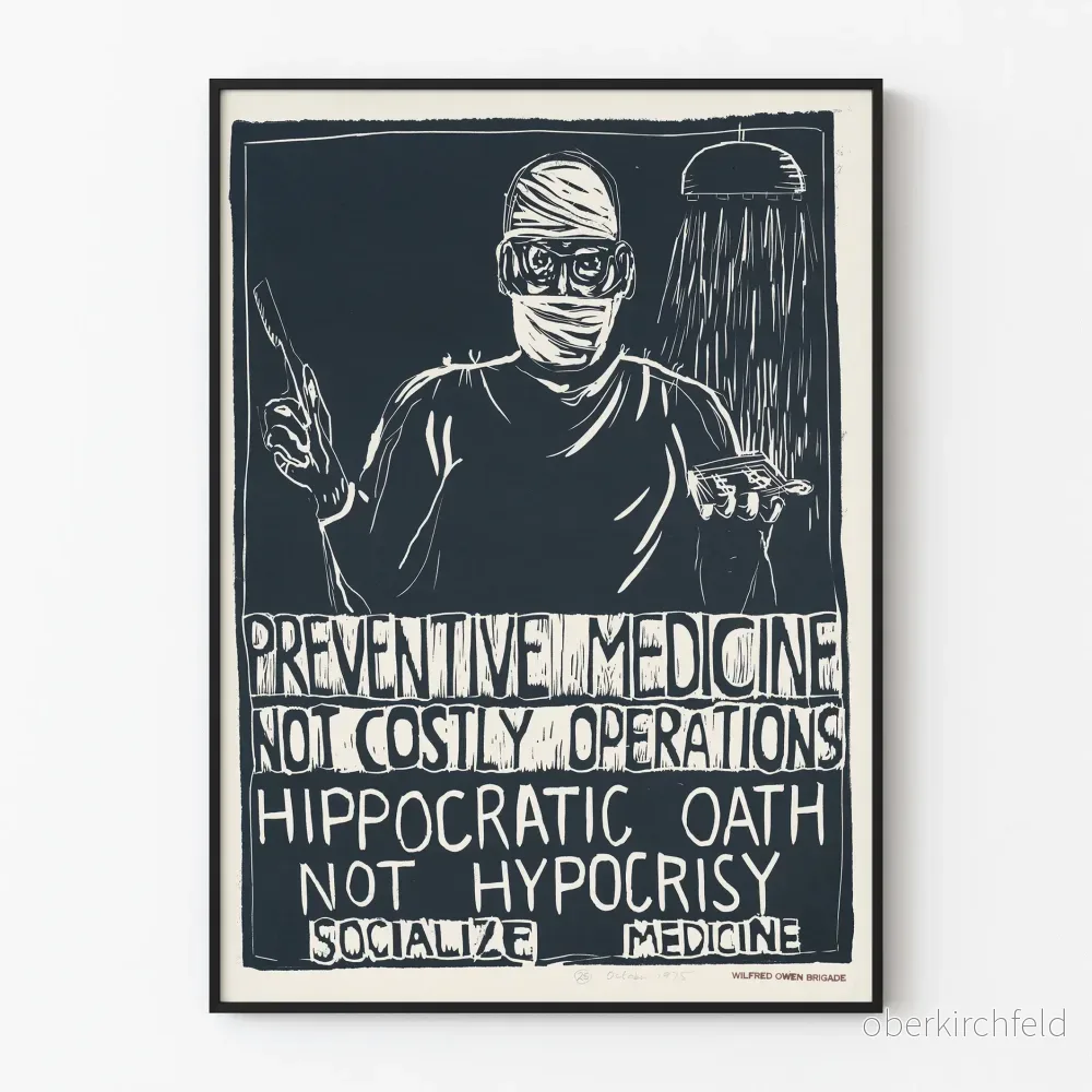 Vintage affisch för Hippokratisk förebyggande medicin