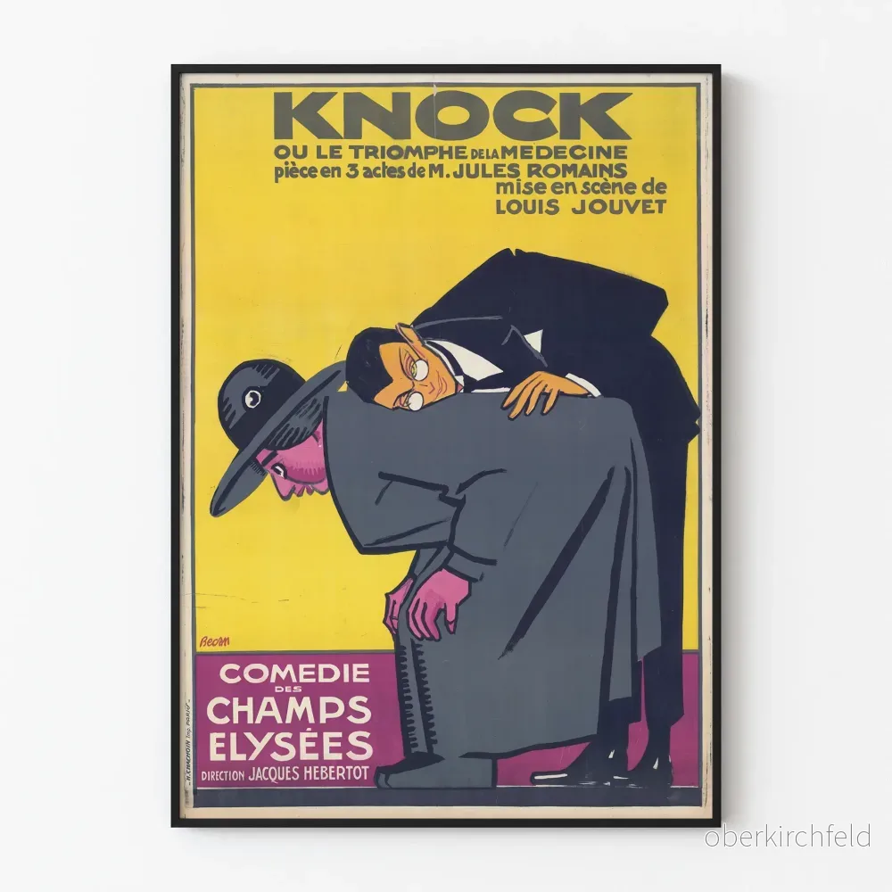 Vintageposter Knock eller Medicinens triumf – Théâtre Comédie des Champs-Élysées
