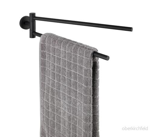 WENKO Handduksstång Bosio svart matt med 2 rörliga armar rostfritt stål handduksstång, svängbara armar, rostfri, 5,5 x 9 43 cm, 4008838298794 WENKO Handduksstång Bosio svart matt med 2 rörliga armar rostfritt stål handduksstång, svängbara armar, rostfri, 5,5 x 9 43 cm, 4008838298794