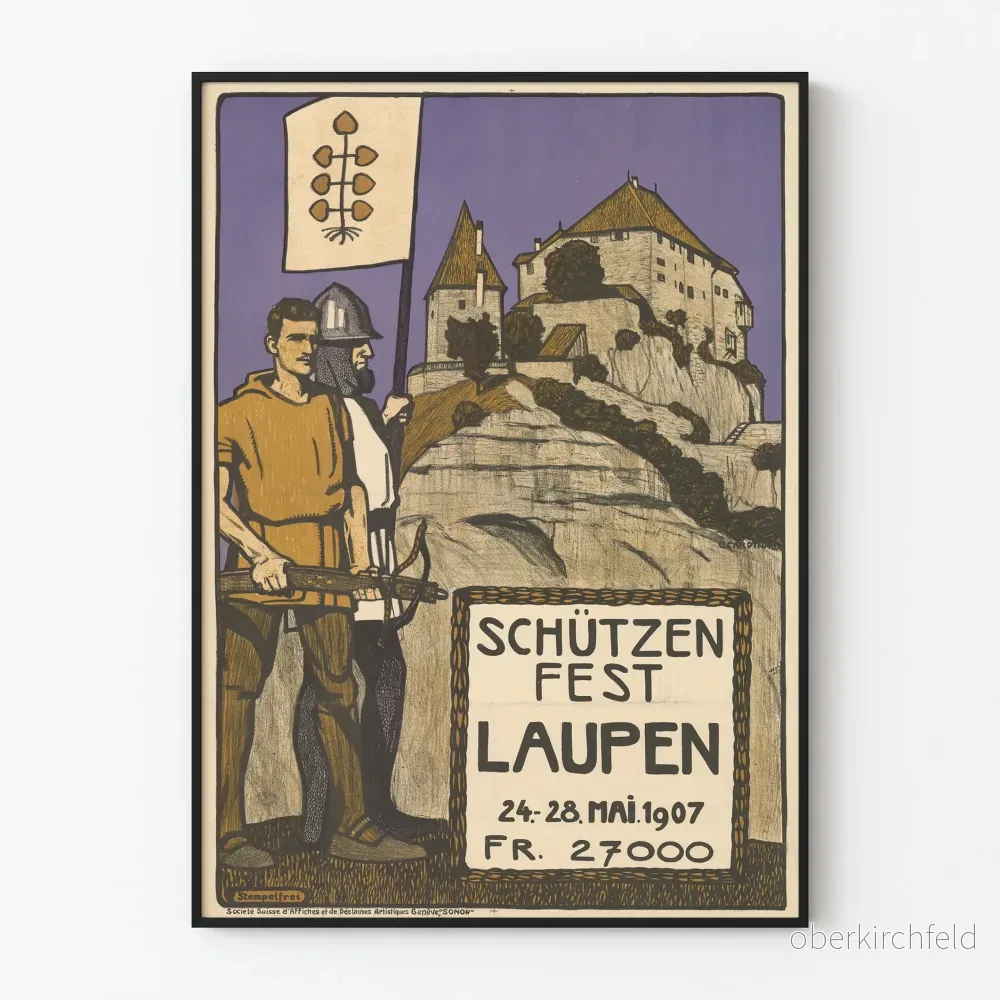 Vintageposter Schützenfest Lautpen 1907 historisk väggdekoration
