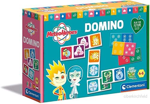 Clementoni Väder Heroes Logic Domino Educational 4 År Flashcards Spelkort för Barn Play for Future Made in Italy, Multicolor, 16346 8005125163465