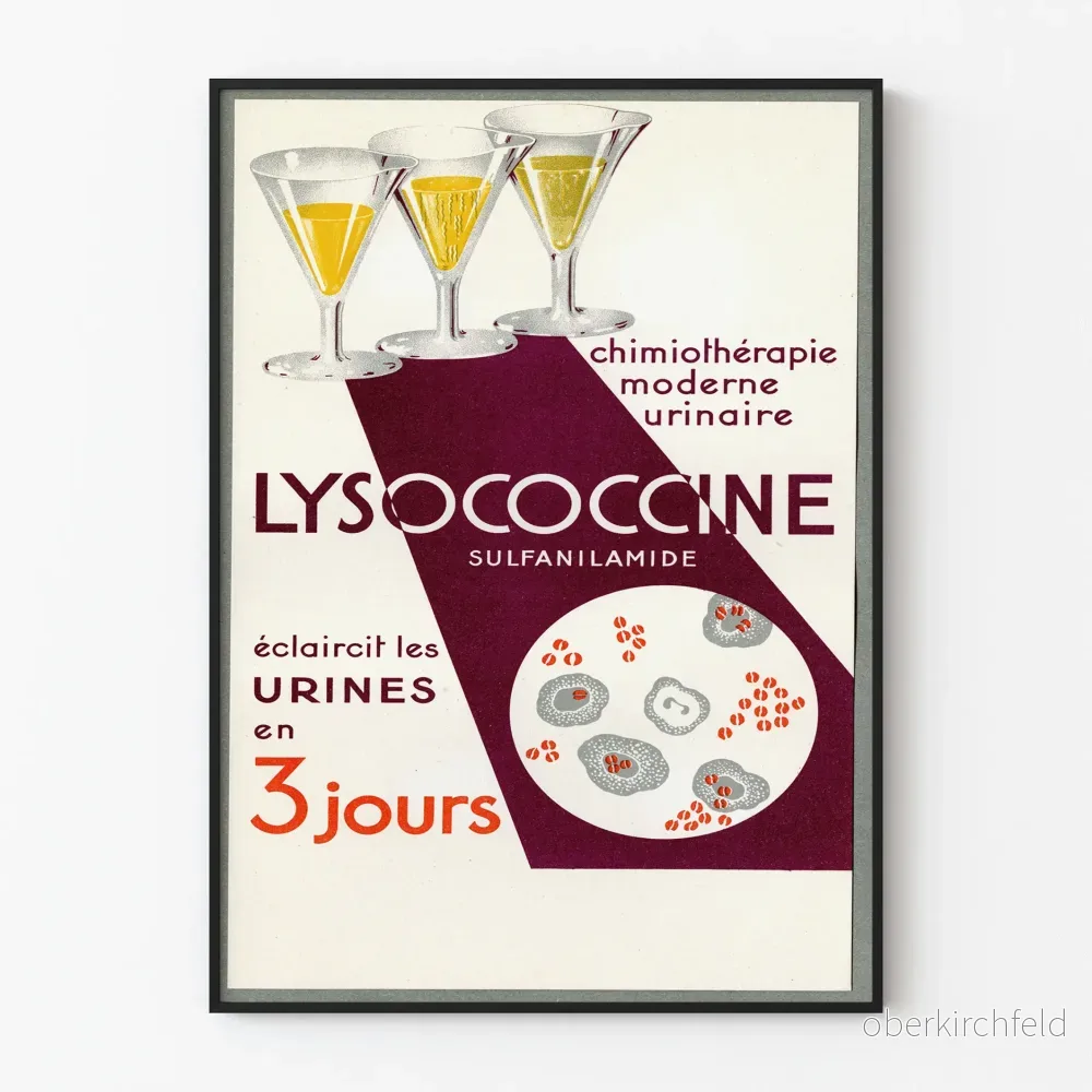 Vintageaffisch Lysococcine - Medicinsk väggdekoration
