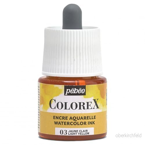 Pebeo Colorex 45 ml ljusgult bläck akvarellbläck gul rendering sammetsbläck multiverktygsritning alla medier ljusgul 3167864170038