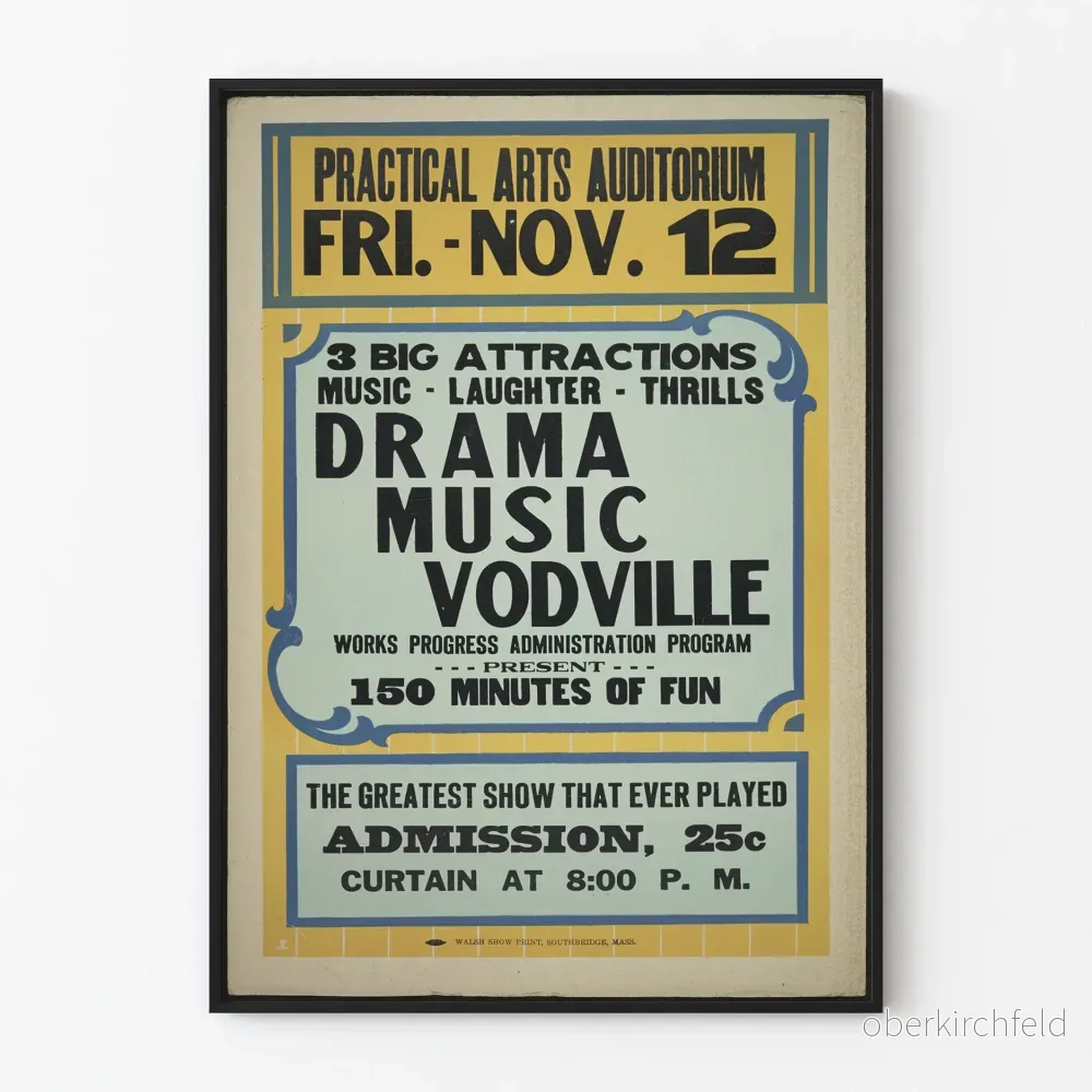 Vintageposter Vodville Show - Väggdekoration för teater och musik