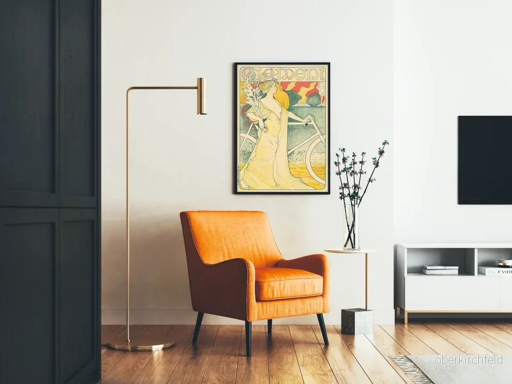 Vintage poster Art nouveau kvinna och cykel för väggdekoration - Bild 2