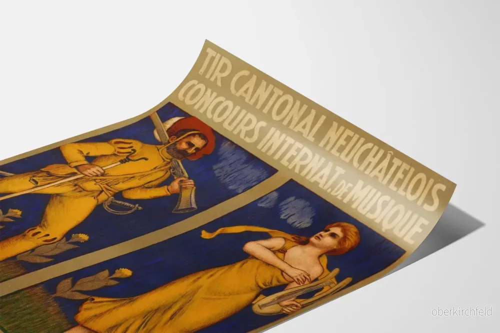 Vintageaffisch för musiktävling Internationella Musikhögskolan 1913 La Chaux-de-Fonds - Bild 3