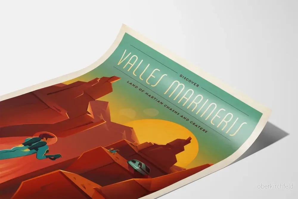 Dekorativ poster av Valles Marineris - Framtidsinspirerade marslandskap - Bild 3