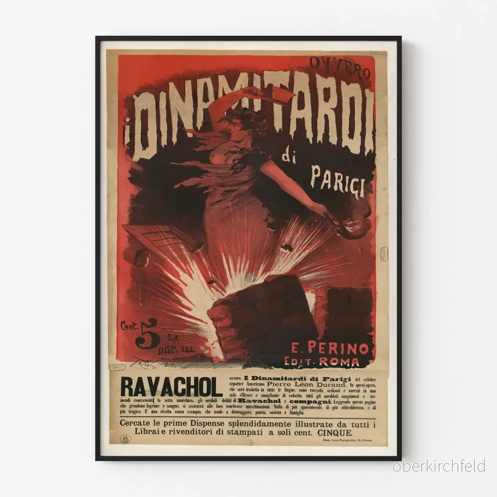 Vintageposter I Dinamitardi di Parigi Ravachol för väggdekoration