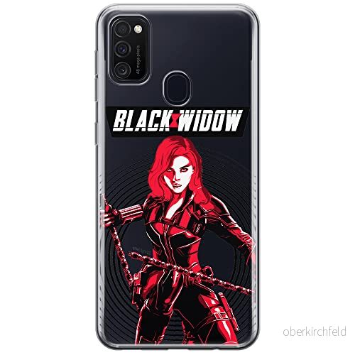 ERT GROUP mobiltelefonfodral för Samsung M21 originalt och officiellt licensierat Marvel mönster Black Widow 008 optimalt anpassad till formen på mobiltelefonen, gedeeltelijk transparant 5903537836188