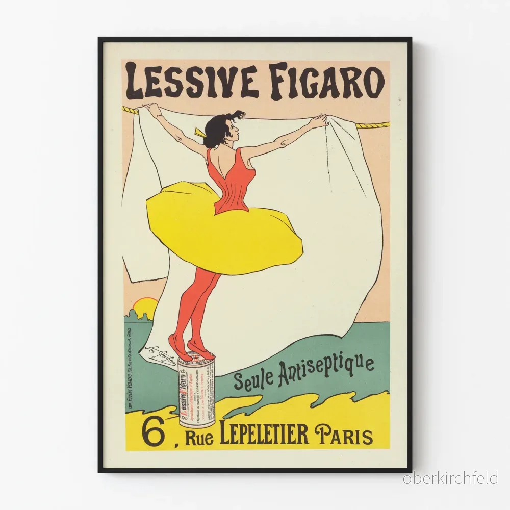 Vintageposter för Figaro tvätt – retro väggdekoration