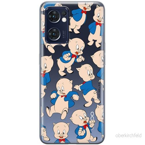 ERT GROUP mobiltelefonfodral för Oppo RENO 7 5G originalt och officiellt licensierat Looney Tunes mönster Porky Pig 001 optimalt anpassad till formen på mobiltelefonen, gedeeltelijk transparant 5905511619978