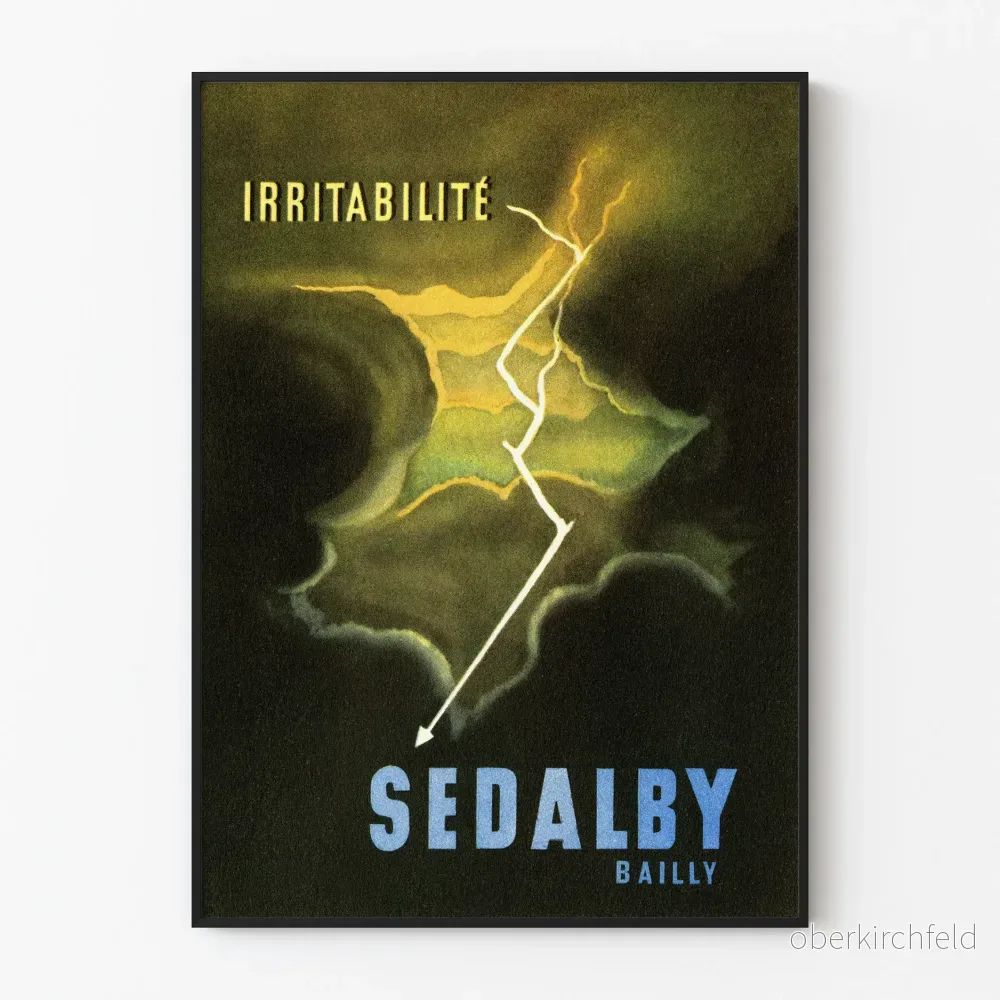 Vintageposter Irritabilitet Sedalby Bailly för väggdekoration