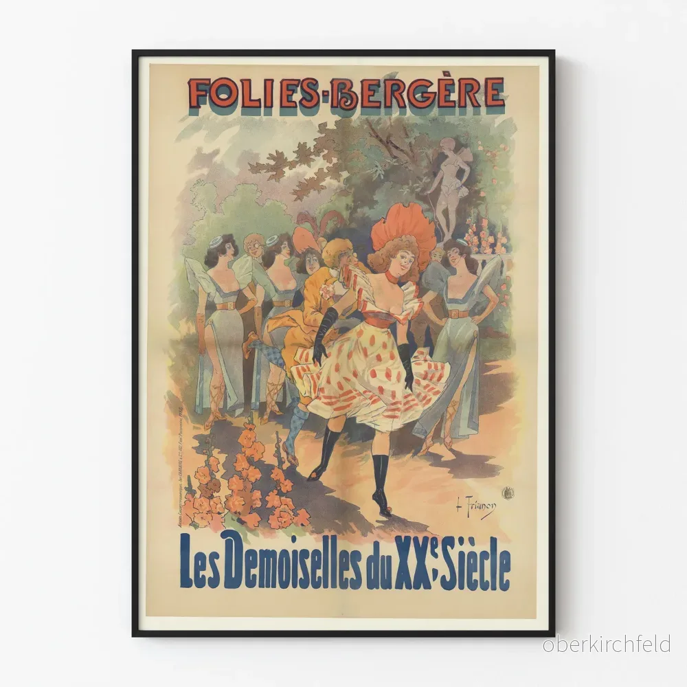 Vintageposter Folies Bergère De unga damerna från 1900-talet Vintageposter Folies Bergère De unga damerna från 1900-talet