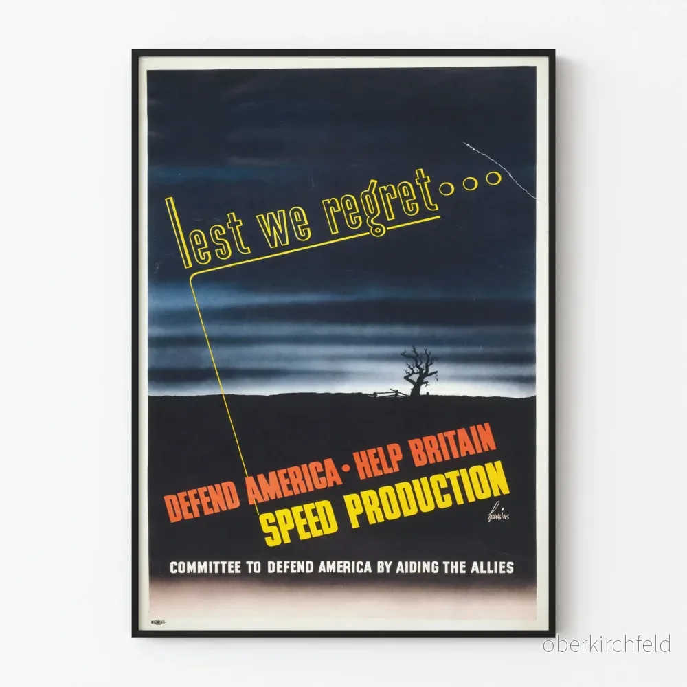 Vintage propagandaposter « Lest We Regret » för snabb produktion Vintage propagandaposter « Lest We Regret » för snabb produktion