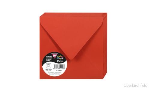 Clairefontaine pollenkraft självhäftande kuvert 140x140mm Korallröd 3329680559989