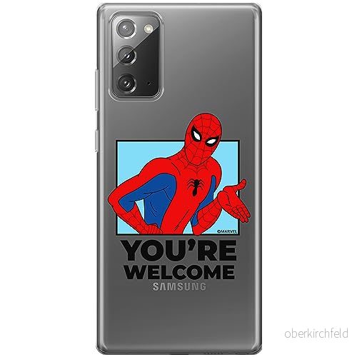 ERT GROUP mobiltelefonfodral för Samsung GALAXY NOTE 20 originalt och officiellt licensierat Marvel mönster Spider Man 030 optimalt anpassad till formen på mobiltelefonen, gedeeltelijk transparant 5905795006884