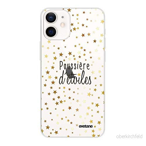 Evetane kompatibel med iPhone 12 mini mjukt silikon starkt fint skydd genomskinligt fodral stjärndamm trendigt mönster 3666087661335