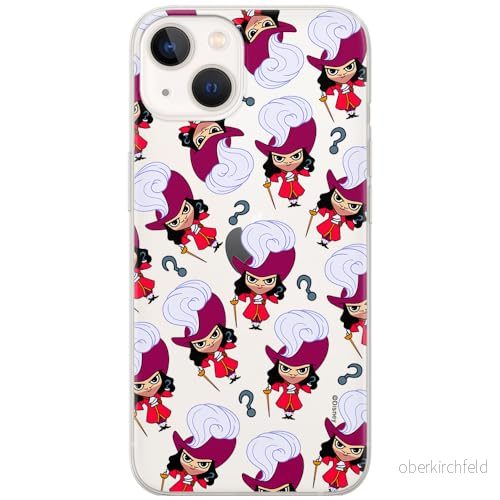 ERT GROUP mobiltelefonfodral för Iphone 13 originalt och officiellt licensierat Disney mönster James Hook 002 optimalt anpassad till formen på mobiltelefonen, gedeeltelijk transparant 5905131453501