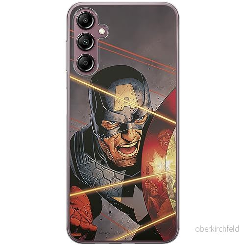 ERT GROUP mobiltelefonfodral för Samsung A14 4G/5G originalt och officiellt licensierat Marvel mönster Capitan America 007 anpassad till formen på mobiltelefonen, fodral tillverkad av TPU plast 5905511835354