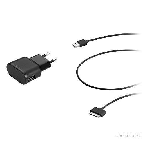 aiino Wall Charger USB strömförsörjning laddare uttag 1 A med Apple Dock 30 rosa kabel 1,6 m svart 8050444842423