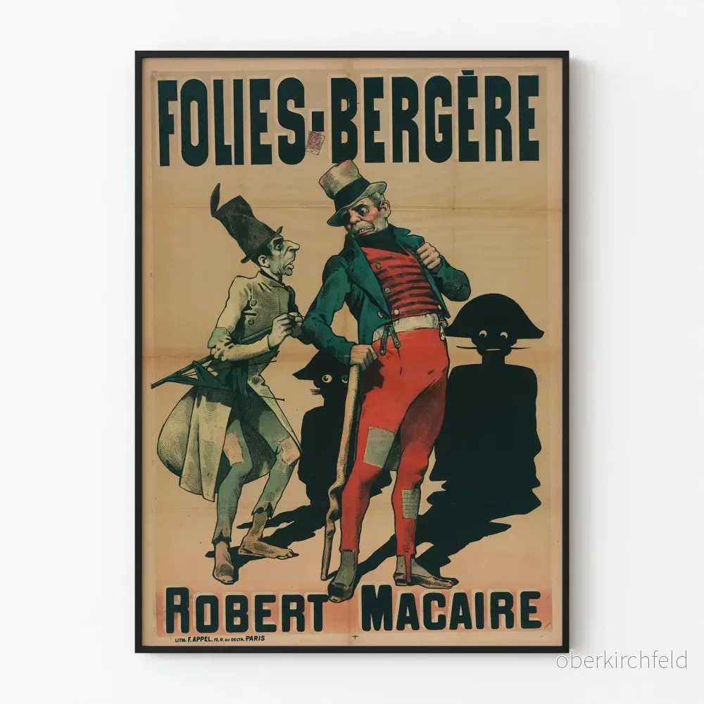 Vintageposter Folies Bergère Robert Macaire Väggdekoration